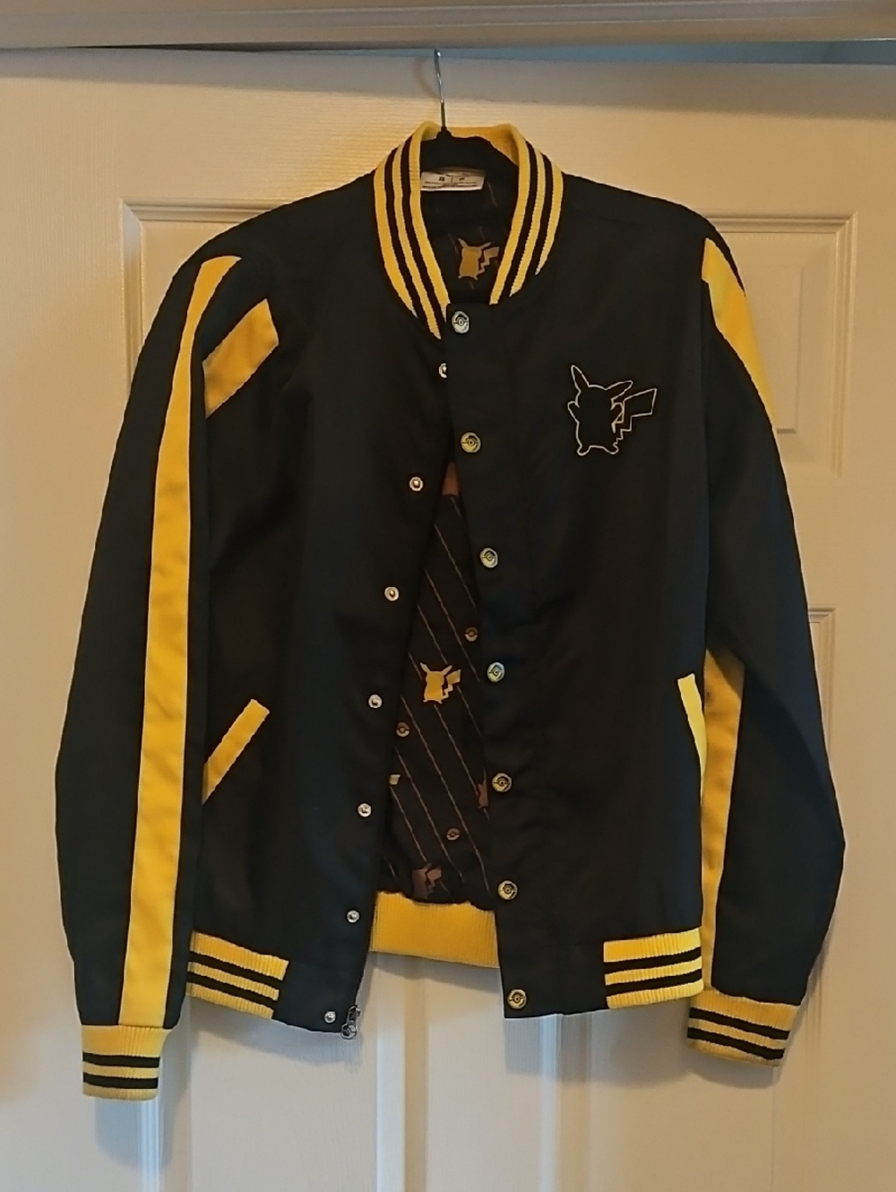 Pokemin Center Exclusive Black & Yellow Varsity-Style Jacket